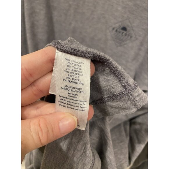 Faherty Shirt Mens Large Gray All Day Long Sleeve Recycled Performance Soft Tee - Picture 4 of 6